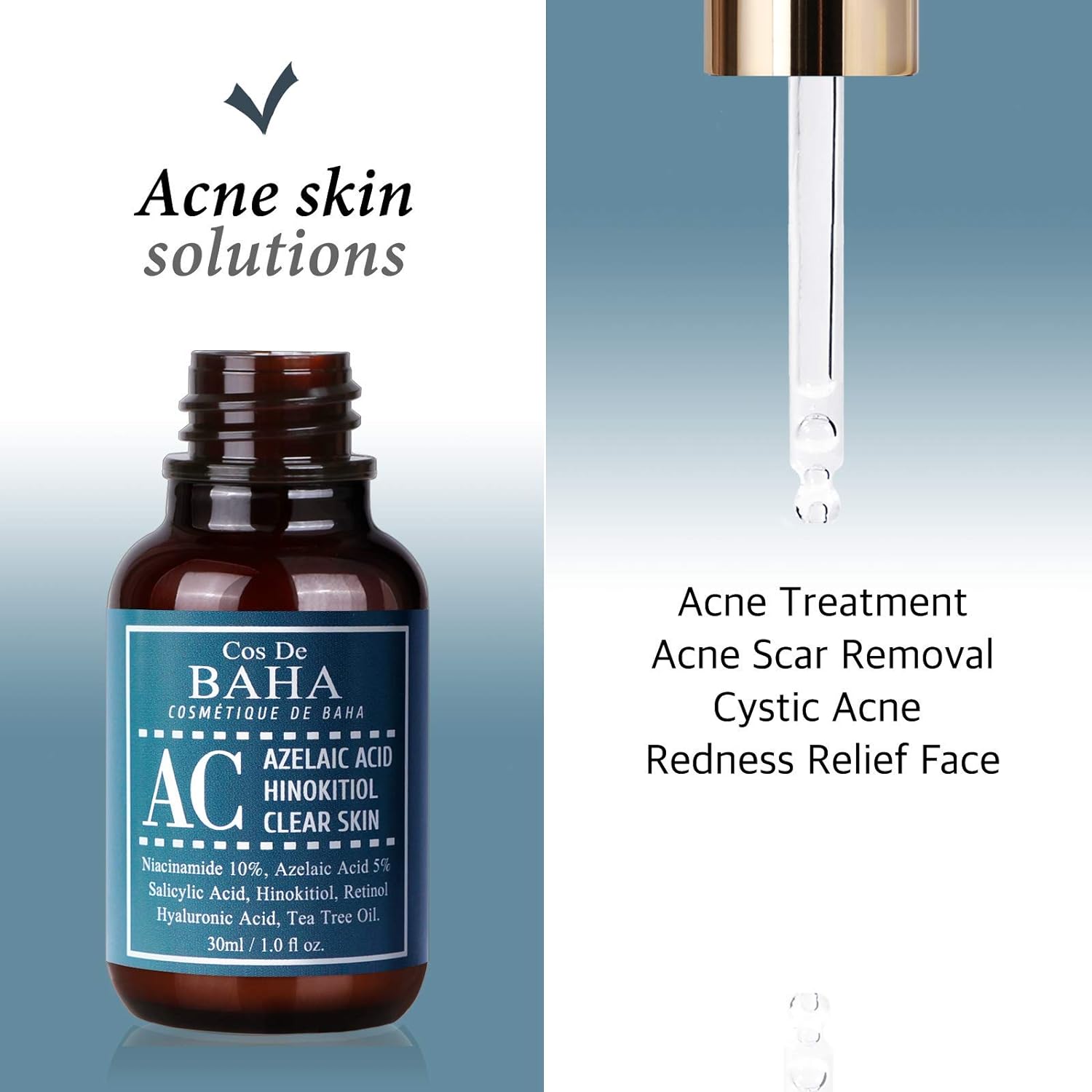 Esupli.com Azelaic Acid + Tea Tree Clear Skin Facial Serum with Niacina