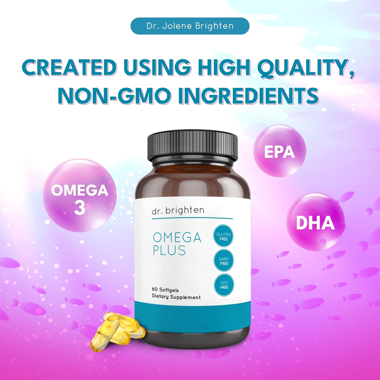  Dr. Brighten Omega Plus — 1500 mg of EPA/DHA Non-GMO Fish O