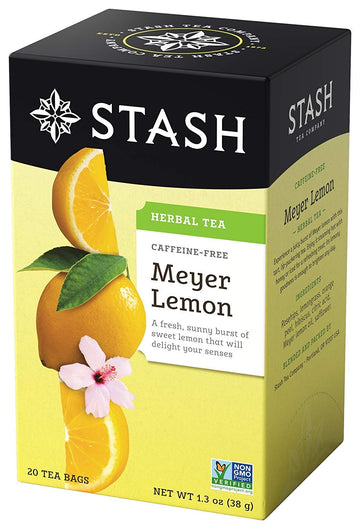 Stash Tea Meyer Lemon Herbal Tea, 6 Boxes With 20 Tea Bags Each (120 Tea Bags Total)