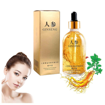 Ginseng Serum, Ginseng Gold Polypeptide Anti Ageing Essence Oil, 100 Ginseng Face Serum Anti Wrinkle Serum, Ginseng Essence Water for Tightening Sagging Skin Reduce Fine Lines Skin Care (1PC)