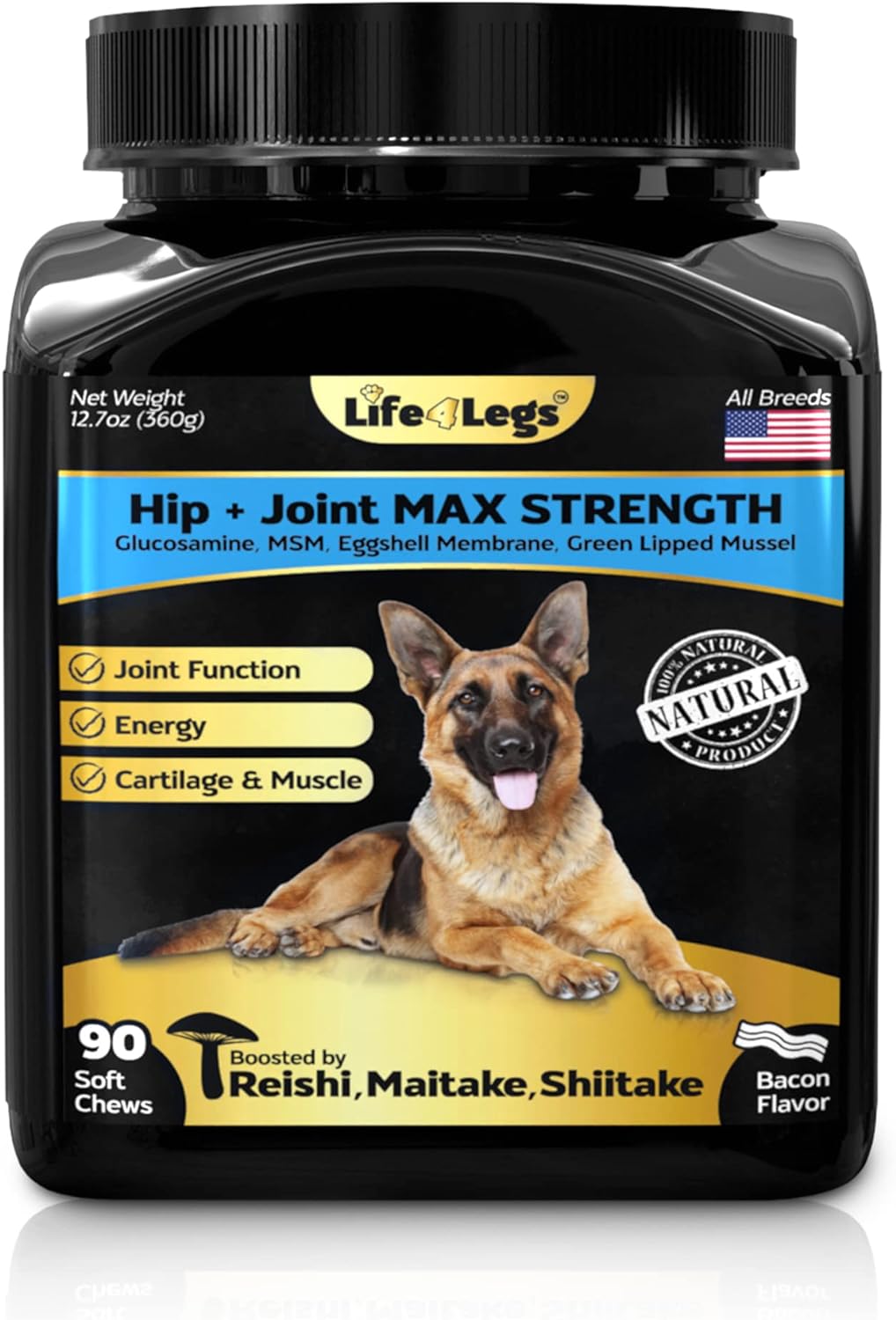 Life4Legs - Soft Chews Hip and Joint Supplement for Dogs - Dog Joint Pain Relief Treats - Glucosamine, Chondroitin, Turm