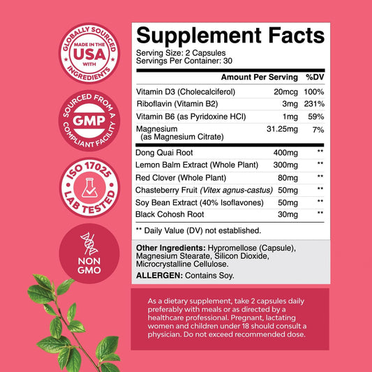 Complete Herbal Menopause Supplement for Women - Multibenefit Menopaus