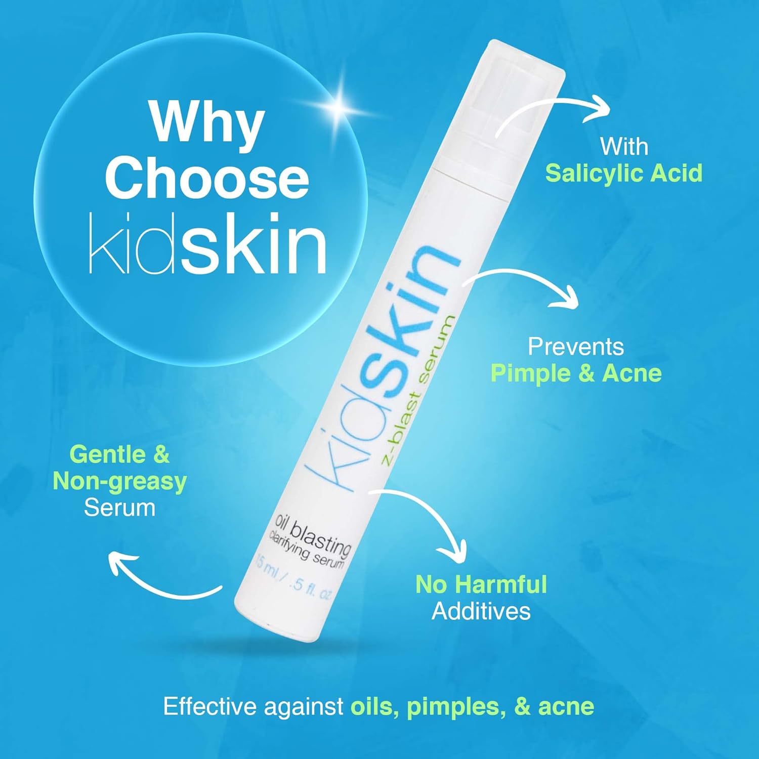 Esupli.com Kidskin - Z-Blast Clarifying Serum, Acne Serum for Face, Fac