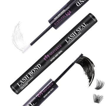 Lash Bond and Seal, Melakia Latex Free Cluster Lash Bond and Seal Glue 10, Long Lasting DIY Lash Extension Bond and Seal (10)