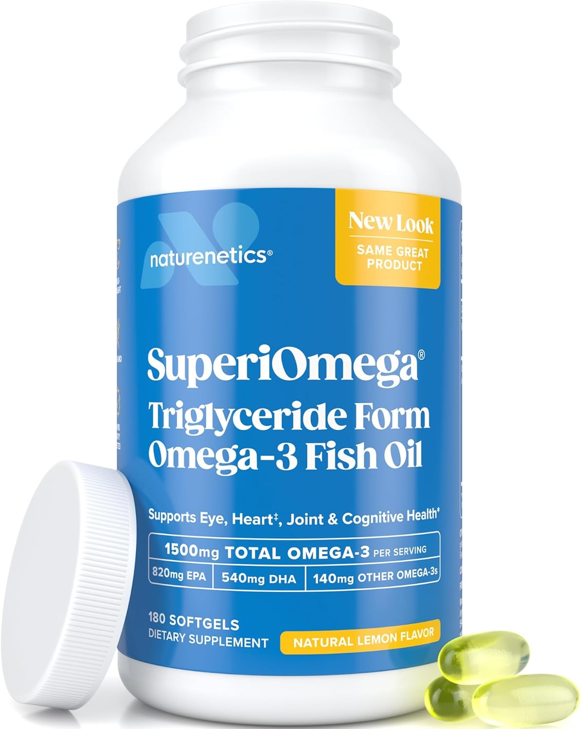 Triglyceride Omega 3 Fish Oil for Dry Eyes, Joint, Heart and Brain Health | Dry Eye Supplement | Triglyceride Omega 3 Su