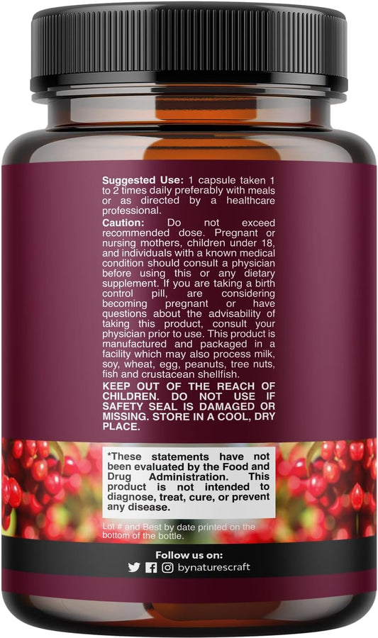 Kidney Support Cranberry Pills for Women and Men - High Strength Kidne