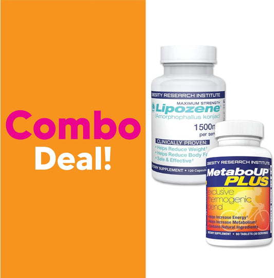 Lipozene Weight Loss Combo of one Mega Bottle 120 Count and one Bottle4 Ounces