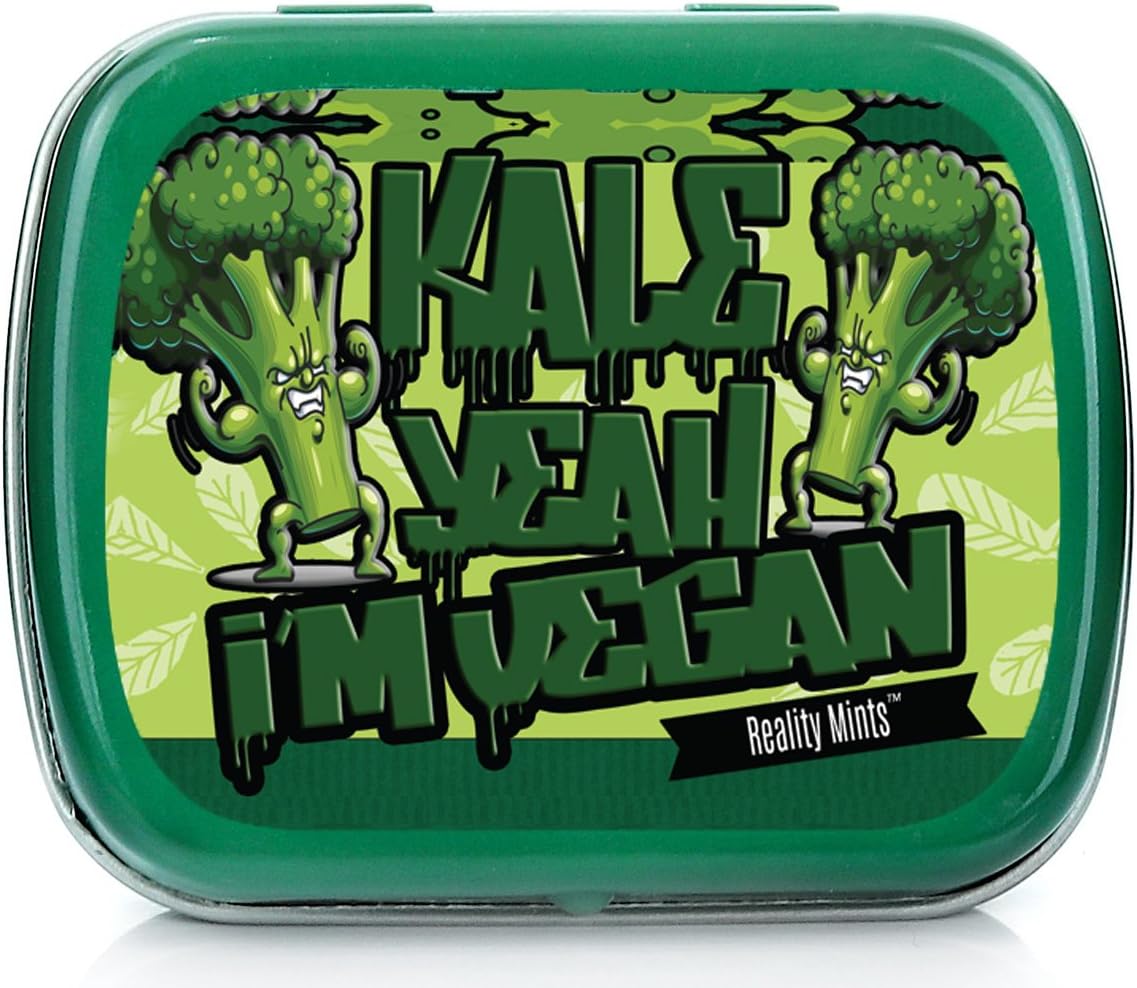 Gears Out Kale Yeah I’m Vegan Mints Funny Gag for Friends Silly Stocking Stuffers for Vegans Wintergreen Breath Mints We