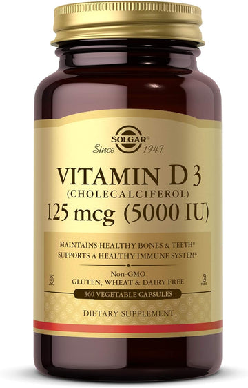 Solgar Vitamin D3 Cholecalciferol 125 Mcg 5000 Iu Vegetable Capsules H