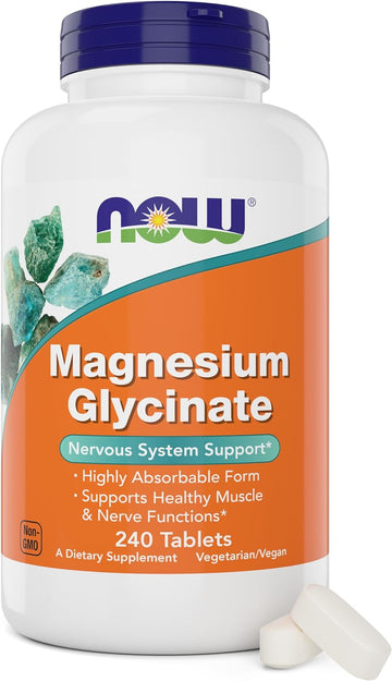 Now Foods Magnesium Glycinate, 240 Tablets - Supports Healthy Muscle a