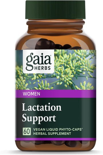 Gaia Herbs Lactation Support - Supports Healthy Production of Breast Milk in Nursing Mothers* - with Fenugreek Seed, Fennel Seed, and Raspberry Leaf - 60 Vegan Liq Phyto-Capsules (20-Day Supply)