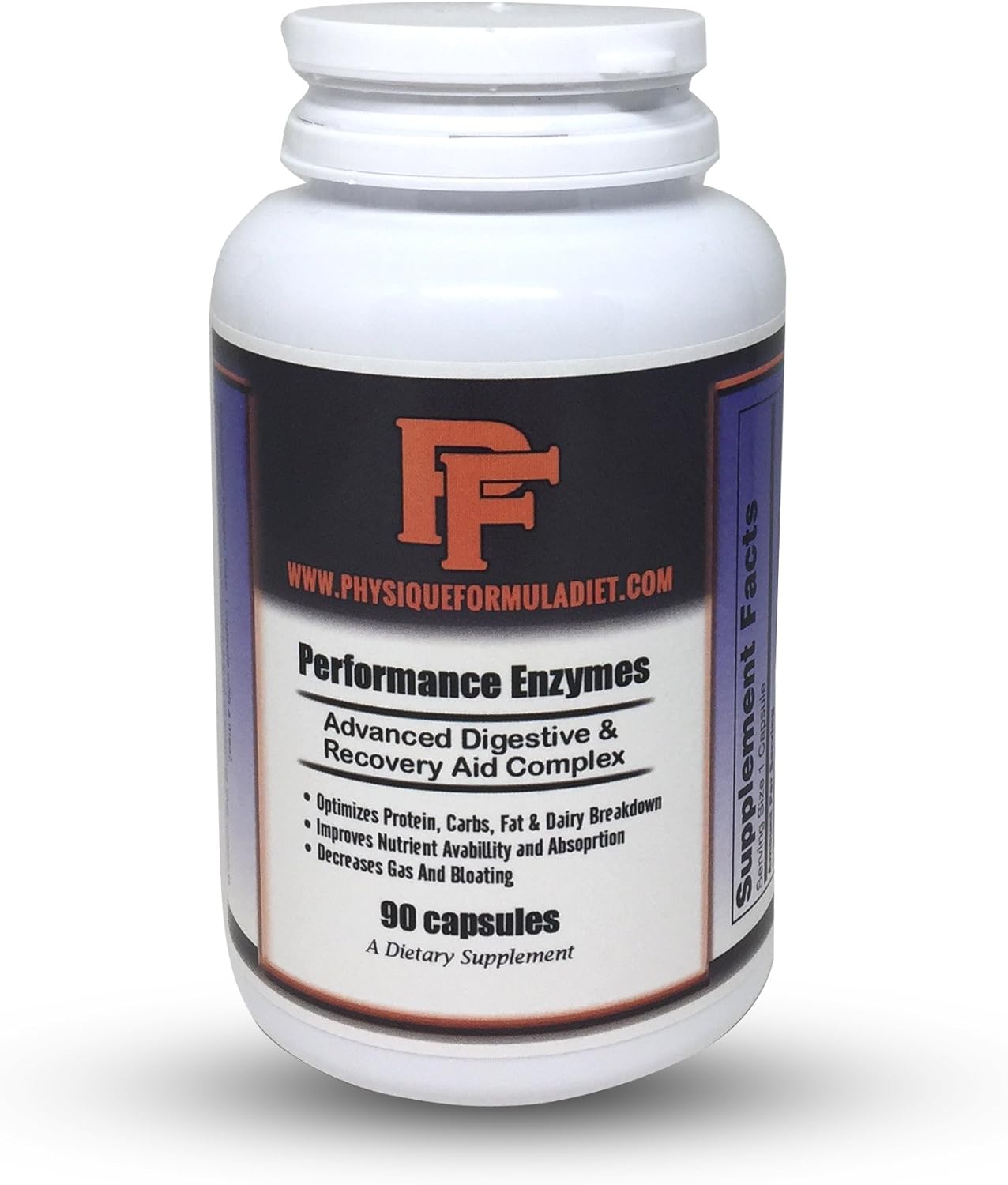 Physique Formula Digestive Enzymes Supplements With Betaine Hcl Pepsin, Pancreatin 10X Amylase, Protease, Lipase, Ox Bil