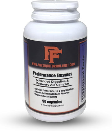 Physique Formula Digestive Enzymes Supplements With Betaine HCL Pepsin, Pancreatin 10X Amylase, Protease, Lipase, Ox Bil