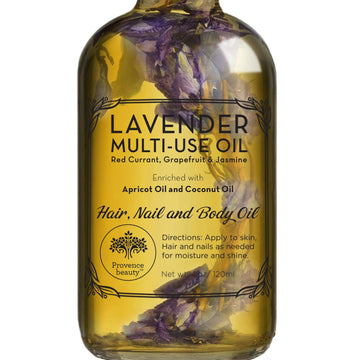 Lavender Multi-Use Oil for Face, Body and Hair - Organic Blend of Apricot, Vitamin E, Fractionated Coconut and Sweet Almond Oil Moisturizer for Dry Skin, Scalp and Nails - 4