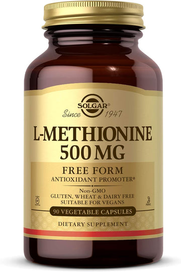 Solgar L-Methionine 500 mg, 90 Vegetable Capsules - Antioxidant Promot