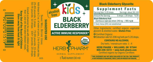 Herb Pharm Kids Certified-Organic Alcohol-Free Black Elderbe