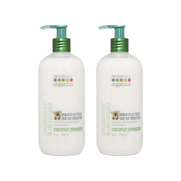 Nature's Baby Conditioner and Detangler - Formulated for Problem and Sensitive Skin - Tear Free - No Sulfate or Artificial Fragrances - Coconut Pineapple, 16 , 2 Pack