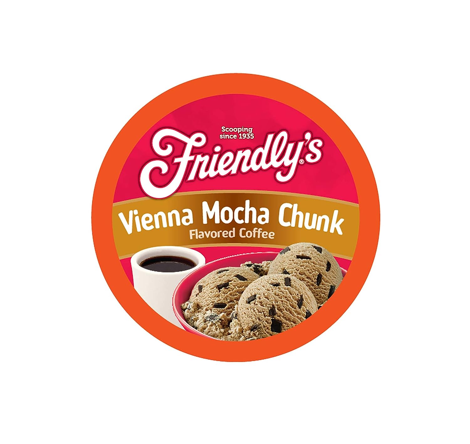 Friendly's Flavored Ice Cream Coffee Pods, Compatible with Keurig K Cup Brewers (Vienna Mocha Chunk, 40 Count)