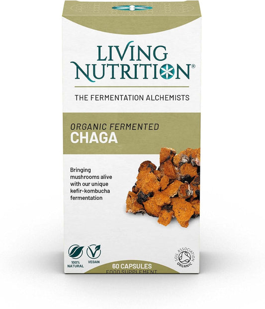 Living Nutrition Organic Fermented Chaga (60 Capsules)

