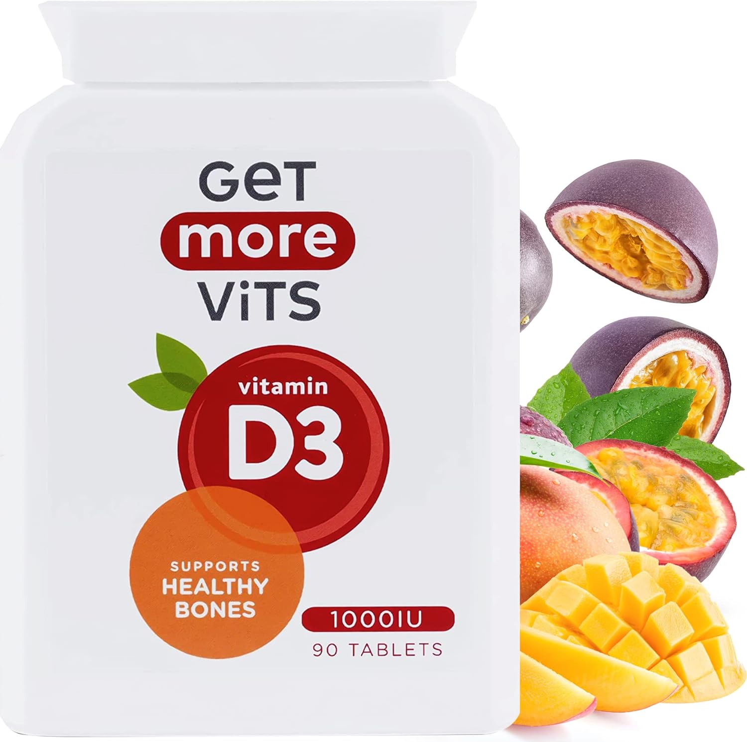 Get More Vits Vitamin D Tablets - 90-Day Supply Of 1000Iu D3 Vitamins-40 Grams