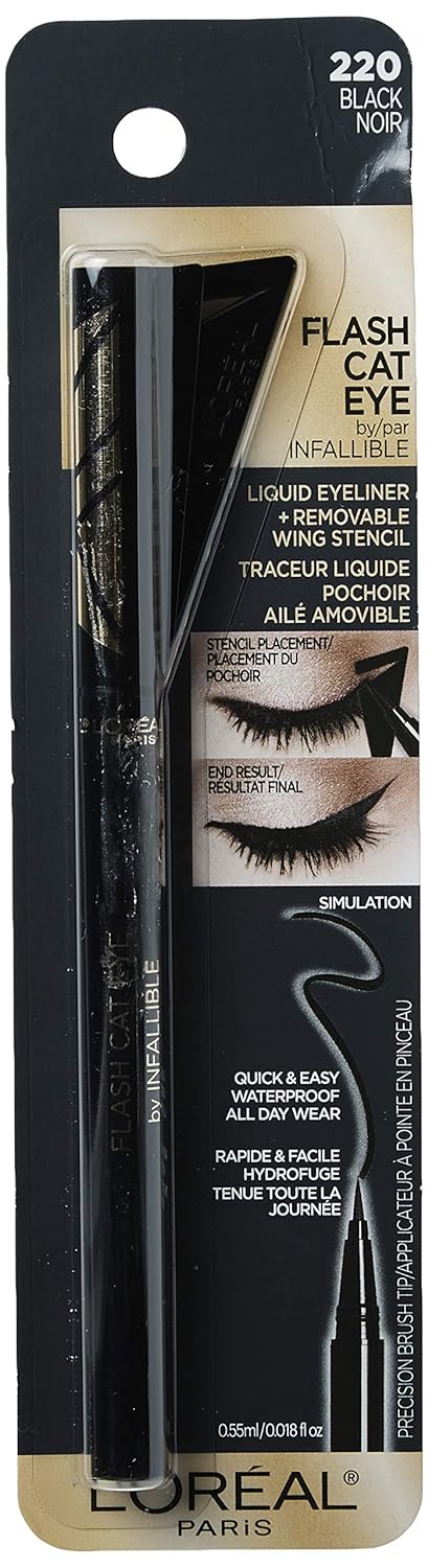 L’Oréal Paris Makeup Infallible ash Cat Eye Waterproof Liquid Eyeliner, Black