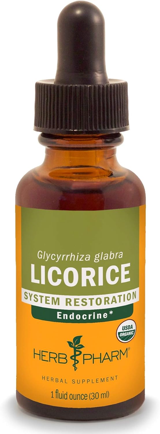 Herb Pharm Certified Organic Licorice Liquid Extract for Endocrine Sys