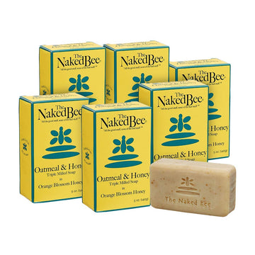 The Naked Bee Oatmeal & Honey Triple Milled Soap, 5 , 6 Pack, Orange Blossom Honey