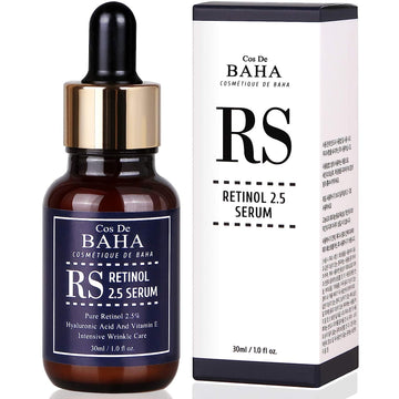 Retinol 2.5% Solution Facial Serum with Vitamin E - Facial Crepe Erase, Age Spot Remover, High Strength Solution for Face without a Prescription, 1   (30)