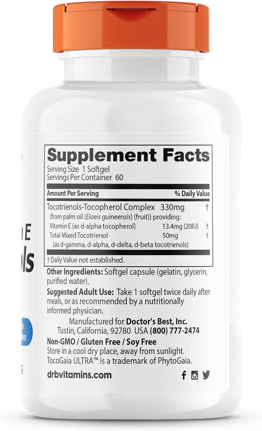 Doctor'S Best Tocotrienols Contains Evnol Suprabio Full Spectrum Vitam
