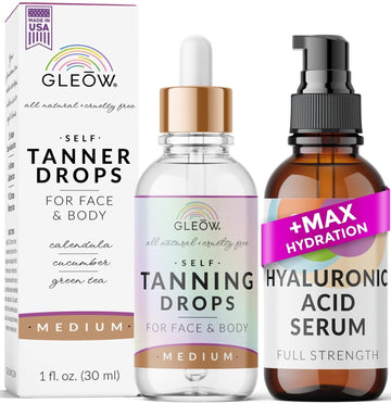 Face Self Tanner Drops, Self Tanning Face Drops, Self Tanning Drops for Your Face & Body, Sunless Quick Tan Drops Face Tanner Drops, Face Tanning Drops to Add to Moisturizer with Hyaluronic Acid Serum