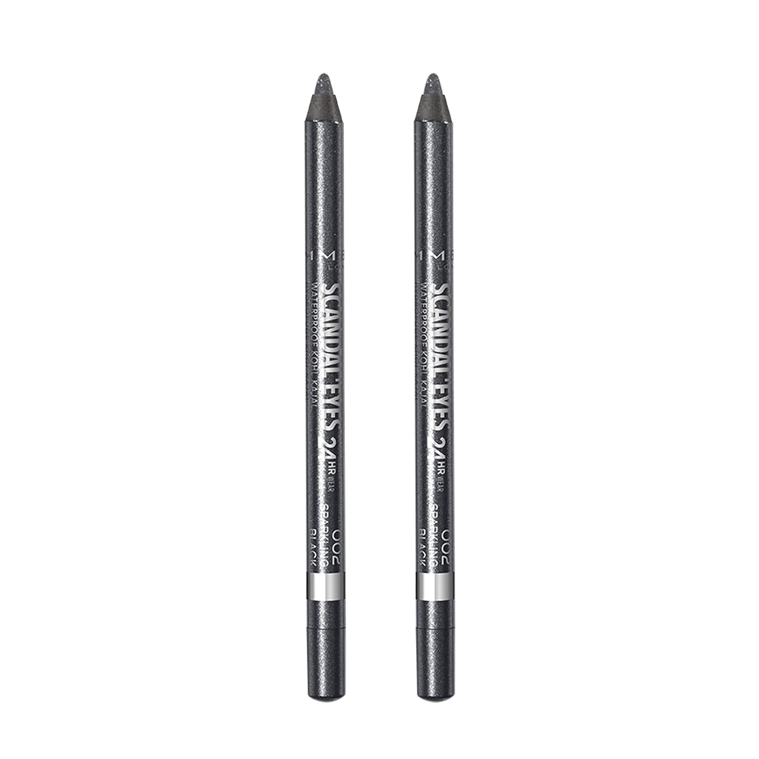 Rimmel Scandaleyes Waterproof Kohl Kajal Liner, Black, 0.04  (Pack of 2)