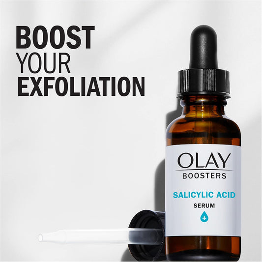 Olay Salicylic Acid Serum, Exfoliating Booster, Fragrance-Free, 1.0