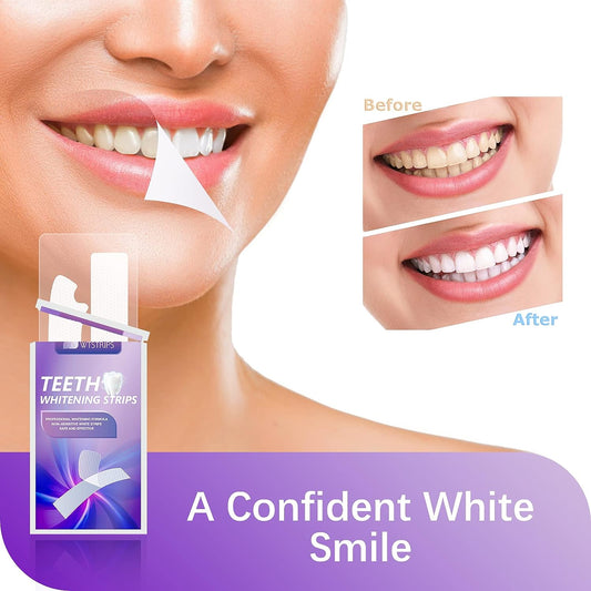 Teeth Whitening Strips - Non Sensitive White Strips, Non Slip Teeth Whitening Kit, Quick Results, Professional Teeth Whitening Products, Safe for Enamel, 14 Treatments 28 Strips