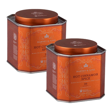 Harney & Sons Hot Cinnamon Spice Tea - 30 Tea Sachets (Pack of 2) - Black Tea with Oranges & Sweet Cloves