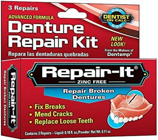 D.O.C. Repair-It Advanced Formula Denture Repair Kit 3 ea (Pack of 6)