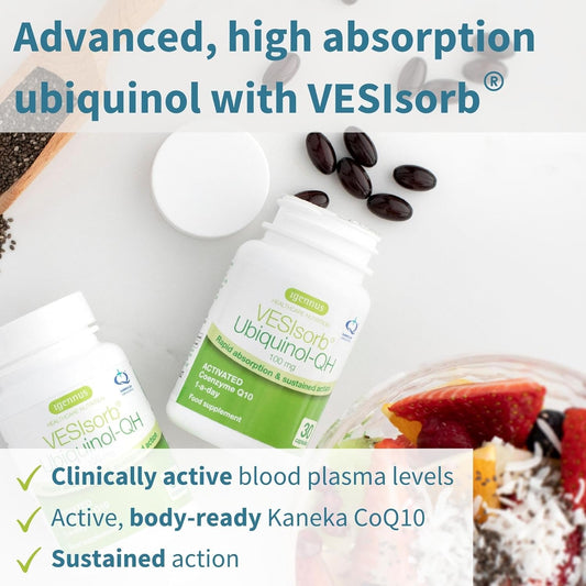 Vesisorb Ubiquinol-Qh Advanced Fast-Acting Coenzyme Q10-100 Mg, 30 Sof30 Grams