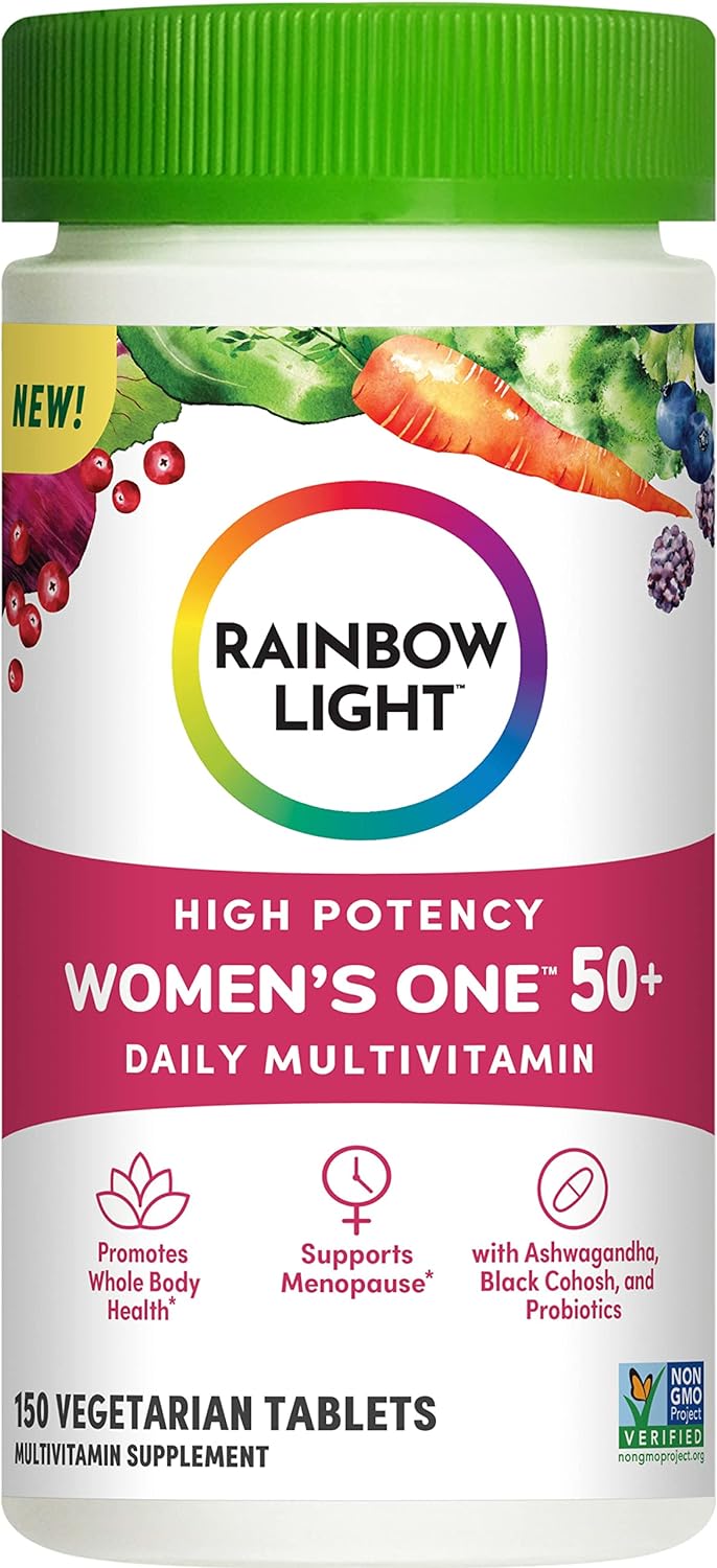 Rainbow Light Multivitamin For Women 50+, Vitamin C, D & Zinc, Probiot