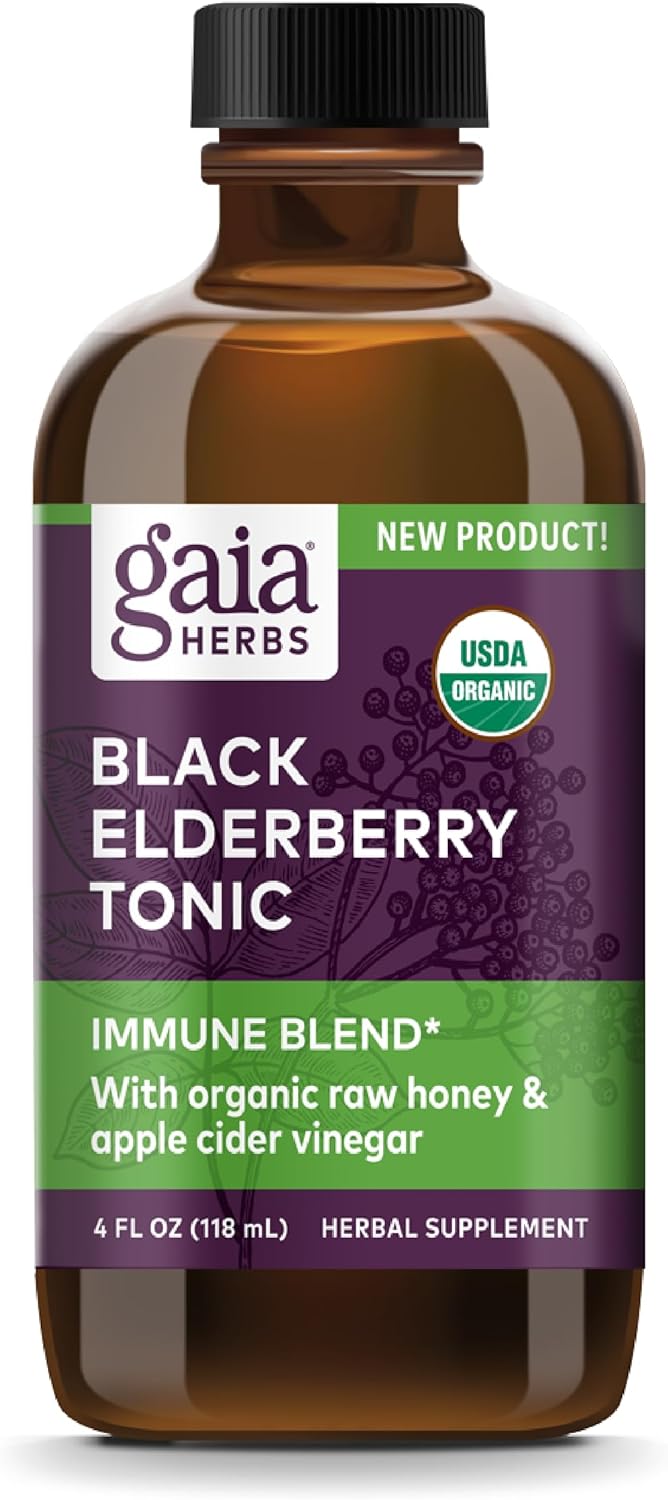 Gaia Herbs Black Elderberry (Sambucus Nigra) Tonic - Organic Immune He