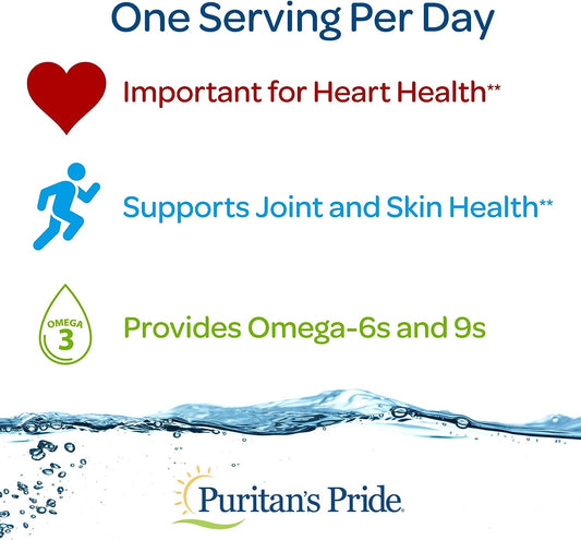 Puritan's Pride Triple Omega 3-6-9 Fish, Flax & Borage Oils, Supports Heart Health and Healthy Joints, 240 ct