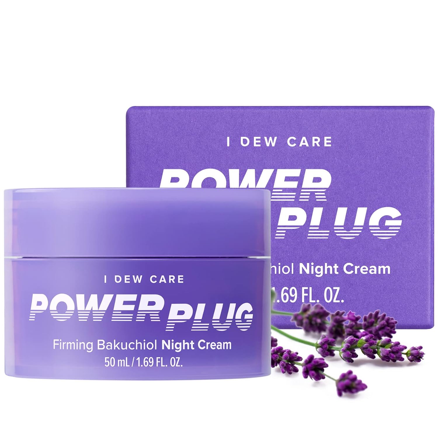 I DEW CARE Night Cream - Power Plug | Rich Moisturizer with Bakuchiol and Collagen, Clinically Tested, 1.69