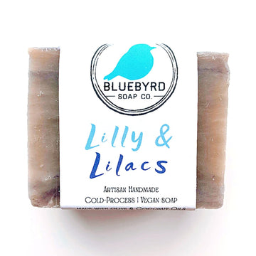 Bluebyrd Soap Co. oral Lilac Soap Bar for Women | Luxury Perfumed Soap for Daily Use & Guest Soap | Cruelty Free, Vegan, & Eco Friendly | Cold Pressed Hand Soap & Body Soap (LILAC)