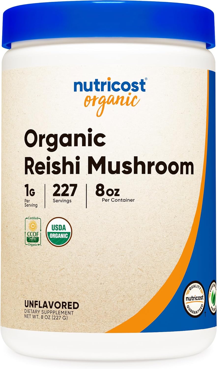 Nutricost Organic Reishi Mushroom Powder 0.5LB (8oz) - USDA Certified