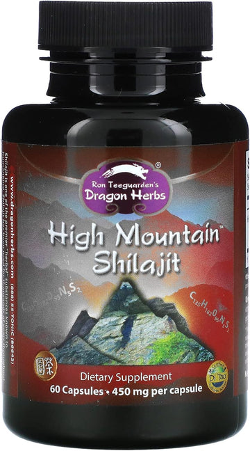 Dragon Herbs High Mountain Shilajit - 450 Mg - 60 Capsules