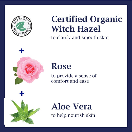 Dr Teal’s Witch Hazel Facial Toner, Rose Water, 16   (Pack of 2) (Packaging May Vary)