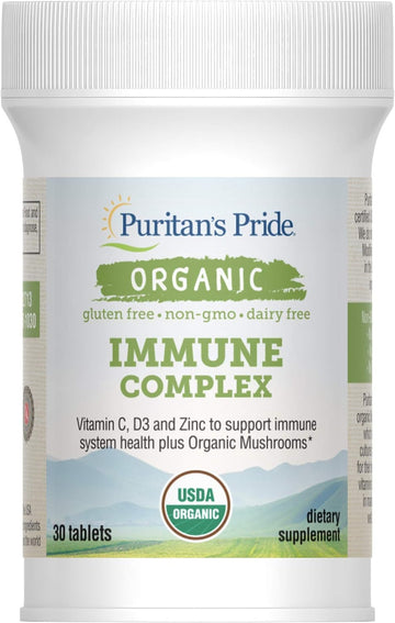 Puritan's Pride Organic Immune Complex with Zinc, 30 Tablets