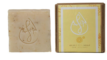 AFIA Chamomile Olive Oil Soap, Handmade Olive Oil Soap Bar with Chamomile Oil and Dry Petals, Skin Moisturizing Soap for Face and Body, Pure and Vegan Friendly, 2.5