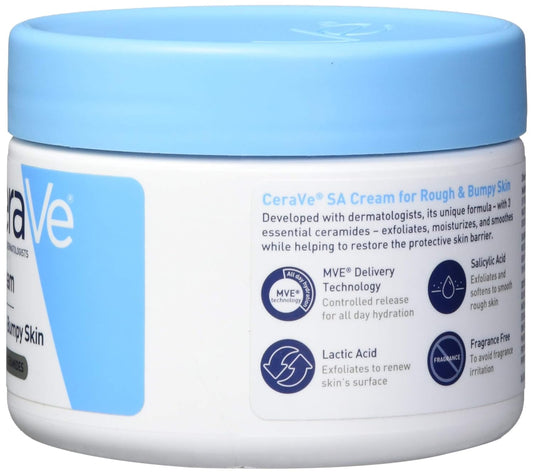 CeraVe Sa cream | 12  | renewing salicylic acid body cream for rough and bumpy skin | fragrance free, 12