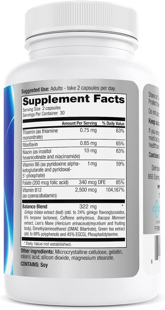 Focus Factor PRO MAX Nootropic, 60ct ? Brain Supplement for Memory, Co