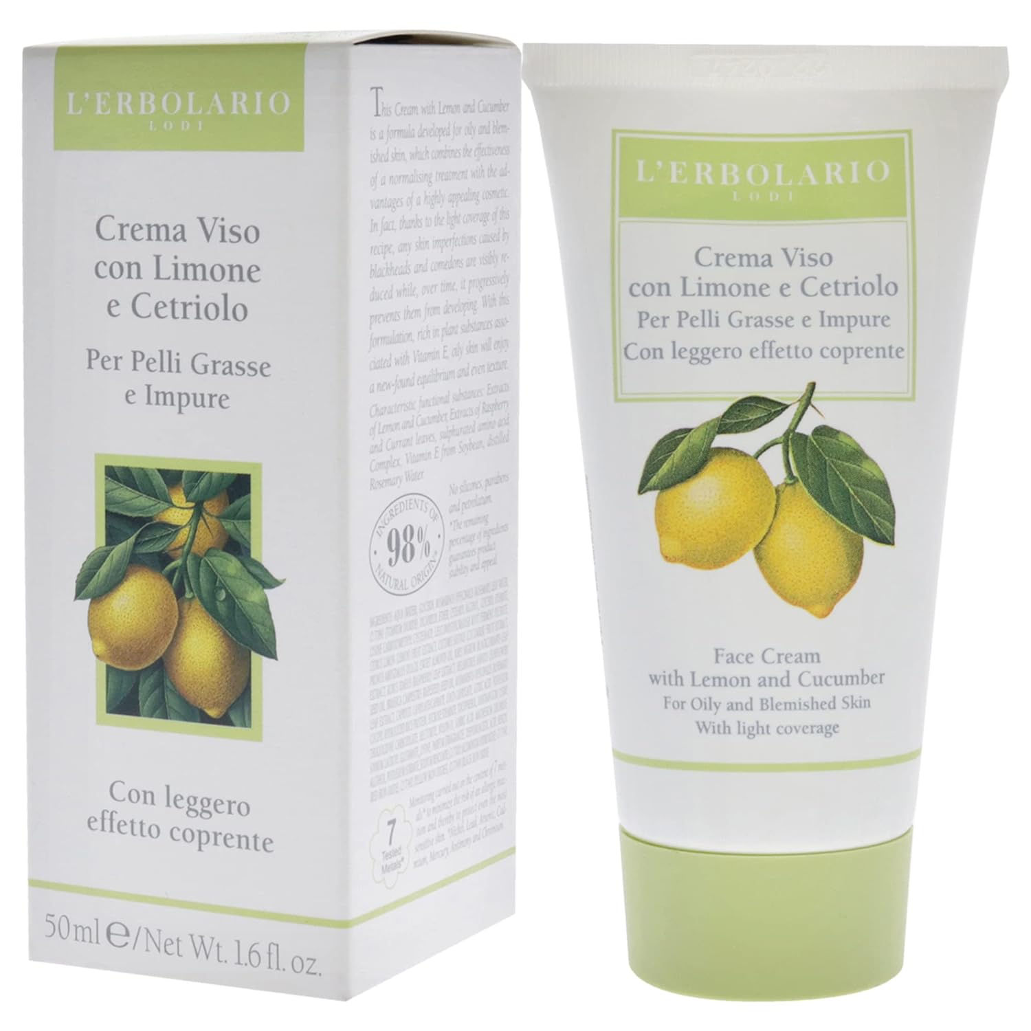 LErbolario Face Cream With Lemon and Cucumber Cream Unisex 1