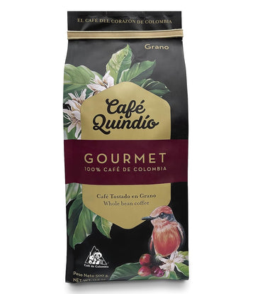 Cafe Quindio Gourmet Whole Bean Coffee, Medium Roast 100% Colombian Arabica Excelso Coffee, Artisanal Cultivation Single Estate Coffee